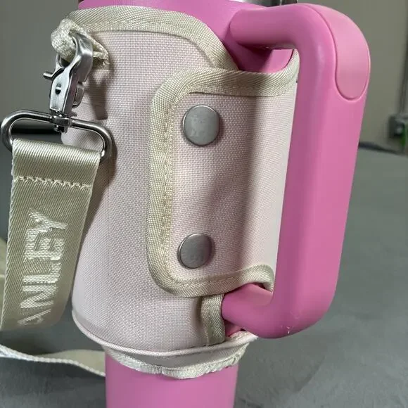 STANLEY The All Day 40 oz Quencher Carry-All Rose Quartz - AKA Pink No Cup Chrty - Picture 7 of 15